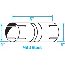 Truck Exhaust Coupler Double 16g, Mild Steel - 5"